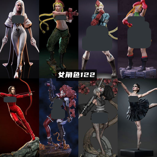Female Collecction 122 - eight character from comic, games, movies bundle value  - STL 3D Model print download files