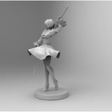 A087 - Games Character design, The Blind Double Weopon Statue, STL 3D model design print download files