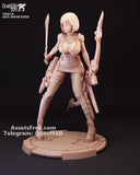 M412 - Concept character design file, the bow girls, 3D stl file dropbox instant download