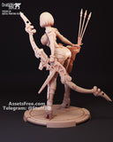 M412 - Concept character design file, the bow girls, 3D stl file dropbox instant download