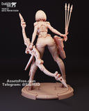 M412 - Concept character design file, the bow girls, 3D stl file dropbox instant download