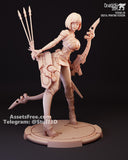 M412 - Concept character design file, the bow girls, 3D stl file dropbox instant download