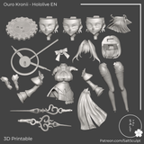 TU083 - Female Character design,Ouro Kronii - Hololive,3d STL resin print download files