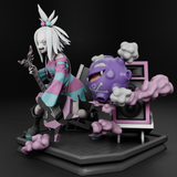 R221 - NSFW Anime character 3d model design stl, Roxie from Pokemon, 3D STL instant download file with dropbox