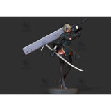 A087 - Games Character design, The Blind Double Weopon Statue, STL 3D model design print download files