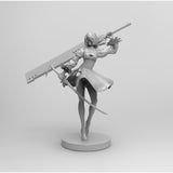 A087 - Games Character design, The Blind Double Weopon Statue, STL 3D model design print download files