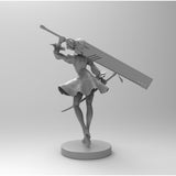 A087 - Games Character design, The Blind Double Weopon Statue, STL 3D model design print download files