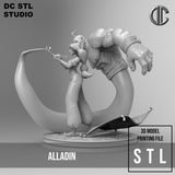 A086 - Cartoon character design, the Disnay Character, The Princess Jusmine and The blue, STL 3D model design print file