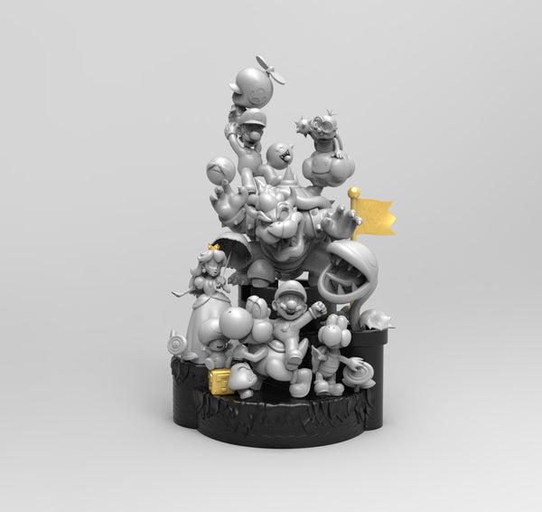 E707 - Games character design, The Maria diorama, STL 3D model design print download files