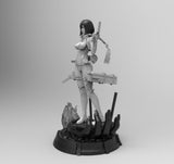 E801 - NSFW Anime character design, The titan mikasa girl statue, STL 3D design print download files