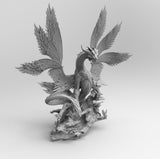 A148 - Mythical Legendary creature dragon, Feather Dragon, STL 3D model design print download files