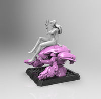 A668 - Games character design, The DVA Metroid sitting pose statue, STL 3D model design print download files