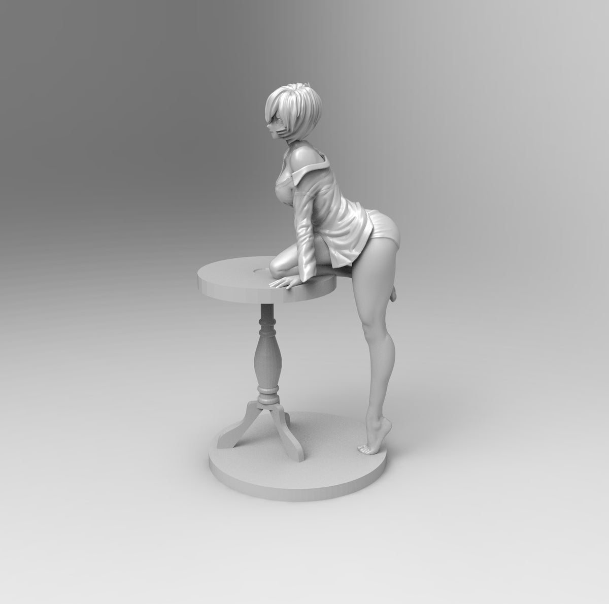 B422 Anime character , Eva Rei Hot pose, STL 3D model design print d
