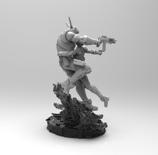 E251 - Games character design, The Alpaseed with robot statue, STL 3D design print download files
