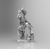 E038 - Samurai character design, The Rabbit samurai with katana, STL 3D model design print download files