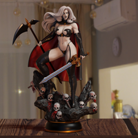 MN100 - Comic character design, The Lady Death, 3d stl instant download files
