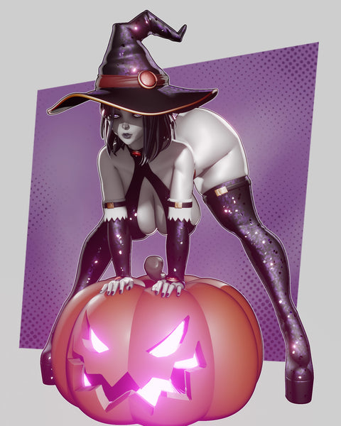 MN018 - NSFW Fantasy female character, The Witch Raven, 3d stl print download files