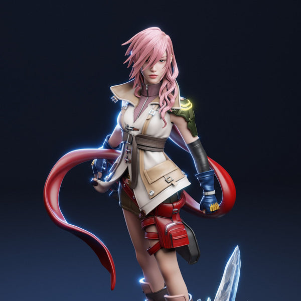 TU123 - Female Character design, Lightning from Final Fantasy XIII，3d STL resin print download files