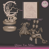 TU150 - Female Character design, Qipao Yae Miko，3d STL resin print download files
