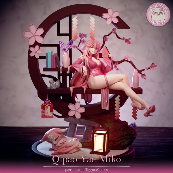 TU150 - Female Character design, Qipao Yae Miko，3d STL resin print download files