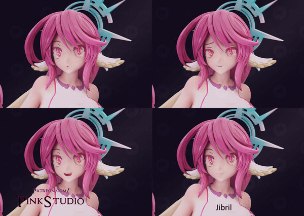 MN036 -Anime female character, NO GAME NO LIFE, Jibril, 3d stl print files