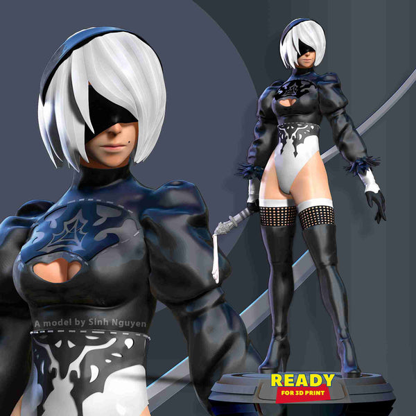 MN047 - Games character design, 2B from Automata , 3d stl print files