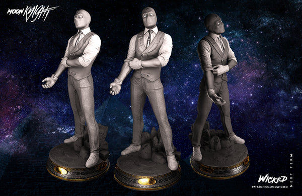 H080 - Comic Character design, The Marwell Studio MR.knight bust Statue, STL 3D digital Printable Download Files