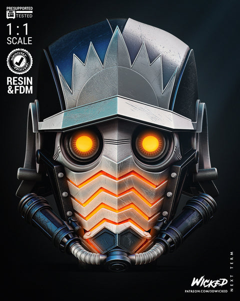 NW010 - Marvel Character design, Guardians of the Galaxy Lord Star helmet, 3d STL print files
