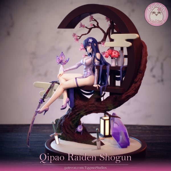 TU090 - Female Character design，Qipao Raiden Shogun (Genshin Impact)，3d STL resin print download files