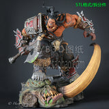 Y004 - Legendary Games Character design,Grommash Hellscream from War of Warcraft，3d STL resin print download files