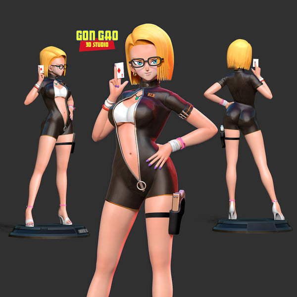 MN109 - Anime character design, Android 18 from dragon ball, 3d stl instant download files