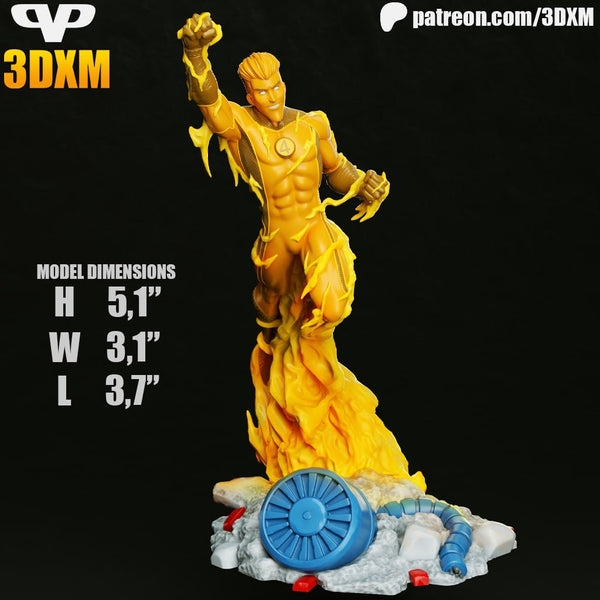 MAN121 - Legendary Character design, Human Torch ，3d STL resin print download files