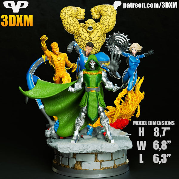 MAN123 - Legendary Character design, Fantastic 4 with doctor doom，3d STL resin print download files