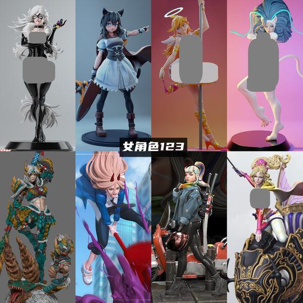 Female Collecction 123 - eight character from comic, games, movies bundle value  - STL 3D Model print download files