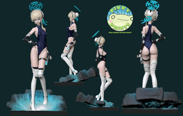 TU152 - Female Character design, Toki Asuma from the mobile game Blue Archive，3d STL resin print download files