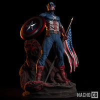 NW015 - Comic character design, The Captain America, 3D STL print files