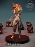 TU172 - Female Character design, Fire Genasi Fighter，3d STL resin print download files
