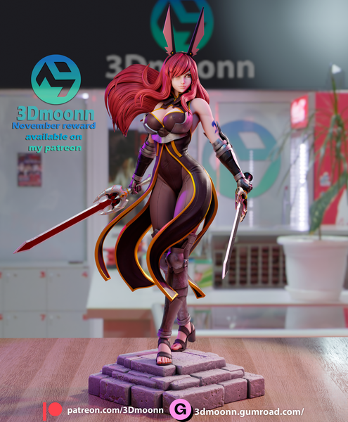 MN025 - Female character design, fairy tail wendy marvell, 3d stl resin print download files
