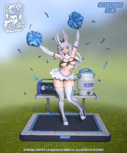 TU169 - NSFW Female Character design, Cheerleader Bunny Alex，3d STL resin print download files
