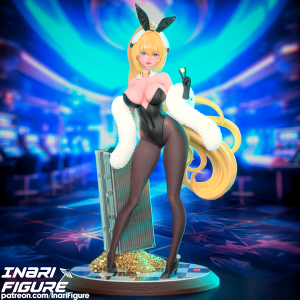 TU099 - Female Character design，Nikke Bunny Rupee ，3d STL resin print download files