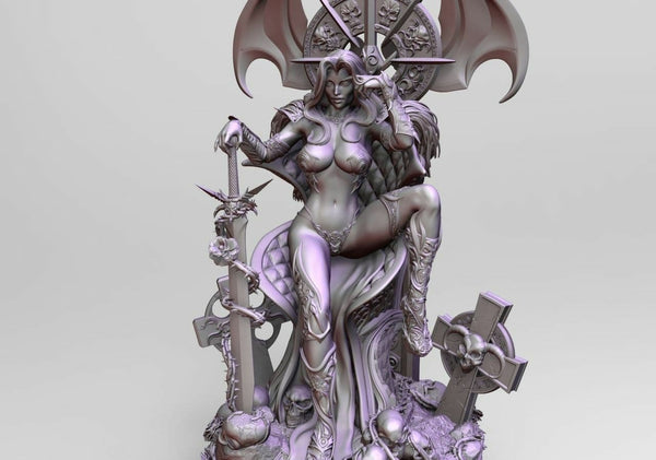 TU204 - Legendary Character design,  Lady Death on Throne，3d STL resin print download files