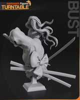 TU013 - Character design, Samurai cat girl , 3d stl resin print files