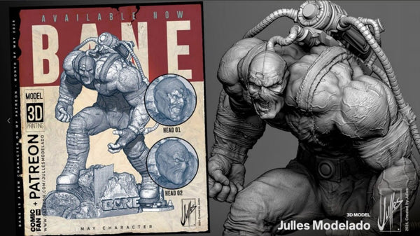 NW029 - Comic character design, one pieces no cut Bane character, 40mm, 3d stl print files