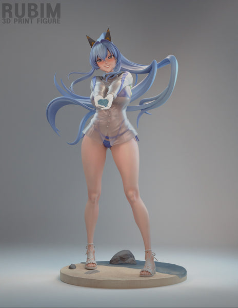 TU016 - Female Character design,Nikke Helm (Aquamarine)，3d STL resin print download files