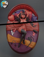 MN111 - Meru the Succubus Bed, anime character design, 3d stl print files