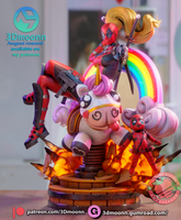 N018 - Marvel character model design stl file, The Female Deadpool statue design, 3d stl file instant download files