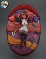 MN111 - Meru the Succubus Bed, anime character design, 3d stl print files