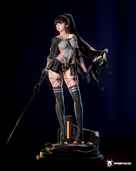 TU070 - Female Character design，Stella Blade - Eve，3d STL resin print download files