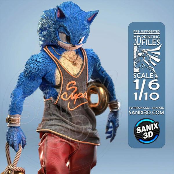 TU005 - Cartoon Character design,Sonic ，3d STL resin print download files