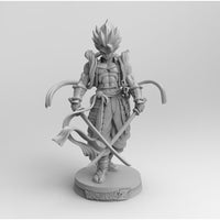 D019 - Anime character design, The Double Katana Samurai Gogete, STL 3D model design printable download files